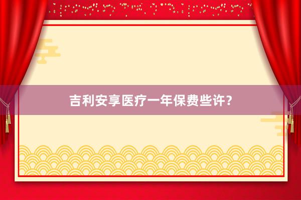 吉利安享医疗一年保费些许？
