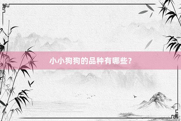 小小狗狗的品种有哪些？